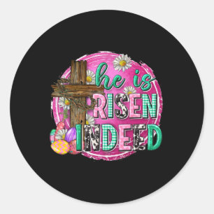 Er ist auferstanden Jesus Christlich glückliche Os Runder Aufkleber