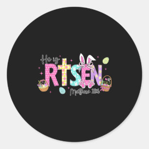 Er ist auferstanden Jesus Christlicher Hase Kaninc Runder Aufkleber