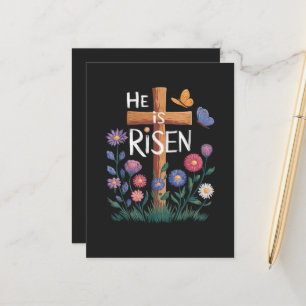 Er ist auferstanden Jesus Floral Christliches Oste Ankündigungspostkarte