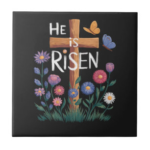 Er ist auferstanden Jesus Floral Christliches Oste Fliese