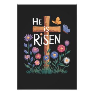 Er ist auferstanden Jesus Floral Christliches Oste Fotodruck