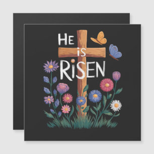 Er ist auferstanden Jesus Floral Christliches Oste Magnetkarte