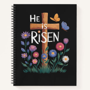 Er ist auferstanden Jesus Floral Christliches Oste Notizblock