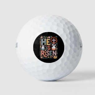 Er ist auferstanden Jesus Floral Süßer Osterhase K Golfball