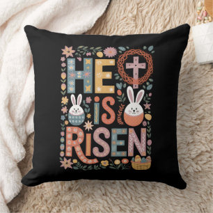 Er ist auferstanden Jesus Floral Süßer Osterhase K Kissen