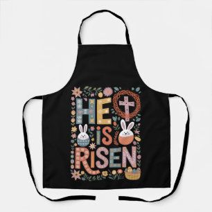 Er ist auferstanden Jesus Floral Süßer Osterhase K Schürze