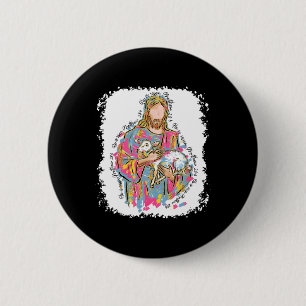 Er ist auferstanden Jesus und Lamm Gott glückliche Button