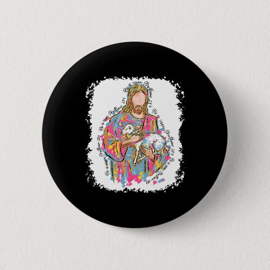 Er ist auferstanden Jesus und Lamm Gott glückliche Button (Vorderseite)