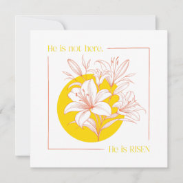 Er ist AUFERSTANDEN! - Koralle + Gelbe Lilie Einladung