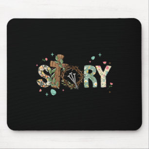 Er ist auferstanden Kreuz Jesus Ostertag Christen Mousepad