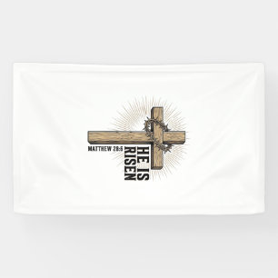 Er ist auferstanden Kreuz Matthäus 28_6 Vintage ch Banner