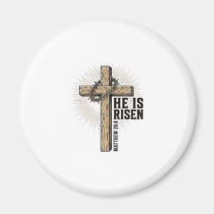 Er ist auferstanden Kreuz Matthäus 28_6 Vintage Ch Magnet