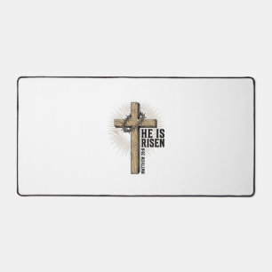 Er ist auferstanden Kreuz Matthäus 28_6 Vintage ch Schreibtischunterlage