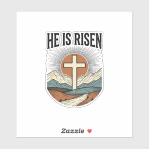 Er ist auferstanden Kreuz Sonnenaufgang Christlich Aufkleber