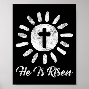 Er Ist Auferstanden Kreuz Vintage Frohe Ostern Poster