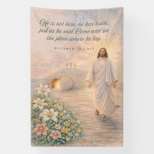 Er ist auferstanden – Matthäus 28:6 Bibelvers - Os Banner