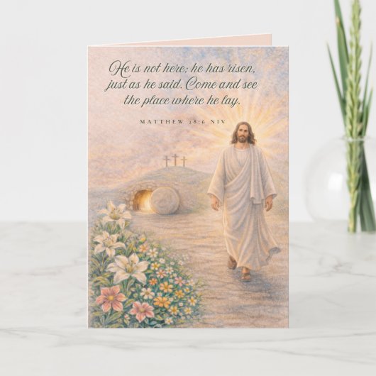 Er ist auferstanden – Matthäus 28:6 Bibelvers - Os Karte (Vorderseite)