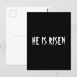 Er ist auferstanden Matthäus 28:6 Ostern Schwarz W Postkarte