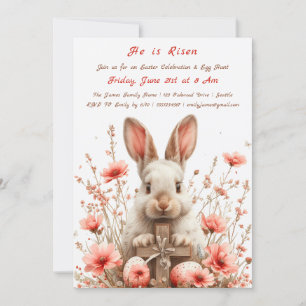 "Er ist auferstanden" Ostereier-Such-Einladung Einladung