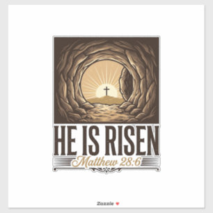 Er Ist Auferstanden Ostergrab Kreuz Vintage Christ Aufkleber