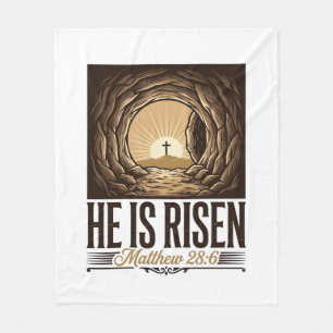 Er ist auferstanden Ostergrab Kreuz Vintage Christ Fleecedecke