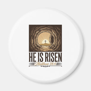 Er ist auferstanden Ostergrab Kreuz Vintage Christ Magnet