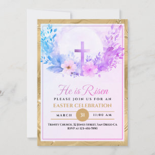 Er ist auferstanden Ostern Aquarell Blumen, Religi Ankündigung