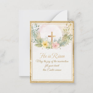 Er ist auferstanden Ostern Aquarell Blumen, Religi Mitteilungskarte
