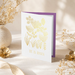 Er ist auferstanden Ostern Elegant Goldfolie Folienkarte