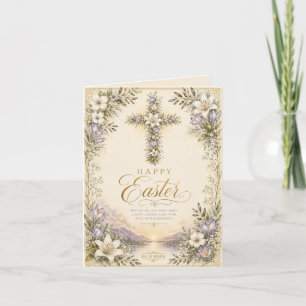 Er ist auferstanden Ostern, Elegantes florales Kre Feiertagskarte