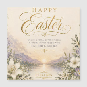 Er ist auferstanden Ostern, Elegantes florales Kre Magnetkarte