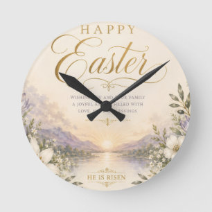 Er ist auferstanden Ostern, Elegantes florales Kre Runde Wanduhr