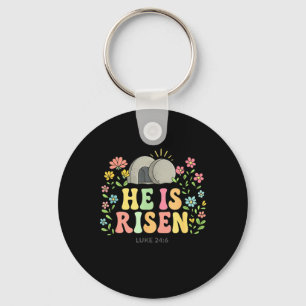 Er ist auferstanden Ostern Floral Jesus leeres Gra Schlüsselanhänger
