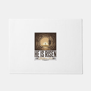 Er ist auferstanden Ostern Grab Kreuz Vintage Chri Fußmatte