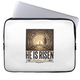 Er ist auferstanden Ostern Grab Kreuz Vintage Chri Laptopschutzhülle