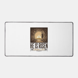 Er ist auferstanden Ostern Grab Kreuz Vintage Chri Schreibtischunterlage