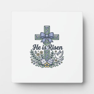 Er ist auferstanden Ostern Kreuz Vintage Vektor Fotoplatte