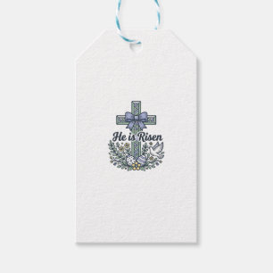 Er ist auferstanden Ostern Kreuz Vintage Vektor Geschenkanhänger