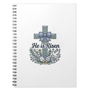 Er ist auferstanden Ostern Kreuz Vintage Vektor Notizblock