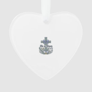 Er ist auferstanden Ostern Kreuz Vintage Vektor Ornament