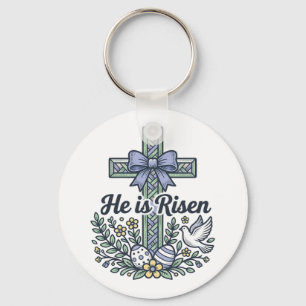 Er ist auferstanden Ostern Kreuz Vintage Vektor Schlüsselanhänger