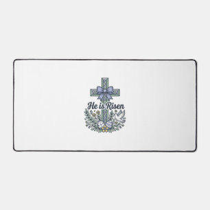 Er ist auferstanden Ostern Kreuz Vintage Vektor Schreibtischunterlage