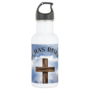 Er ist auferstanden Rauh Kreuz Himmel Edelstahlflasche