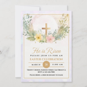 Er ist auferstanden Religiöse Ostern Aquarell Flor Ankündigung