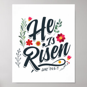 Er Ist Auferstanden Religiöses Ostern Shirt Aufers Poster