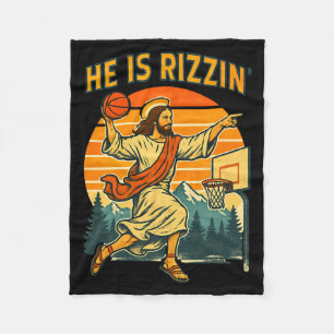 Er ist auferstanden Rizzin Ostern christlicher Gla Fleecedecke