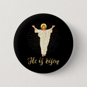 Er ist auferstanden Rizzin' Ostern Jesus Christlic Button