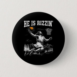 Er Ist Auferstanden Rizzin' Ostern Jesus Christlic Button