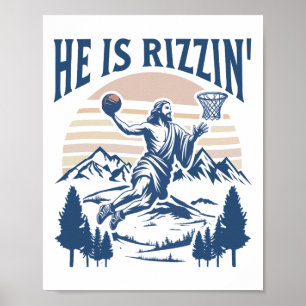 Er ist auferstanden Rizzin' Ostern Jesus Christlic Poster