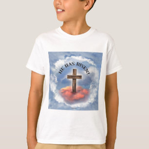 Er ist auferstanden Robuste Kreuz Mit Wolken T-Shirt